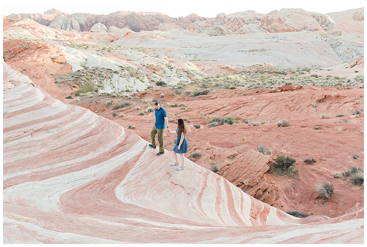 Couple hiking at the Valley of fire