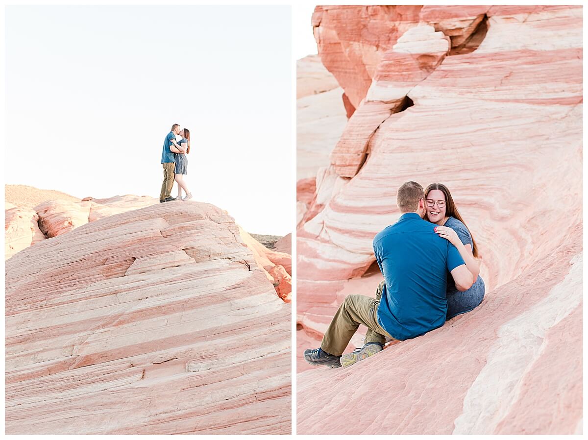 Couple kissing at the Valley of fire