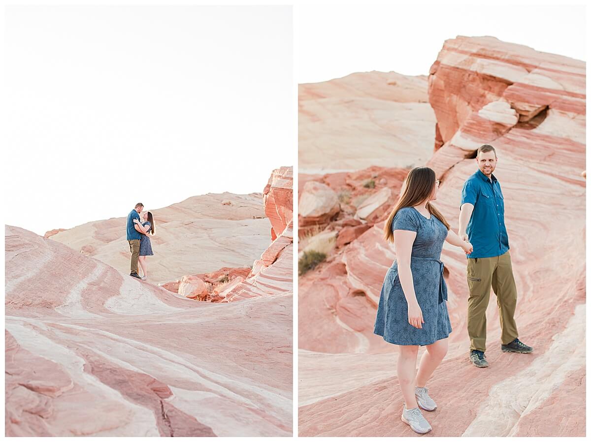 Couple holding hands at Valley of Fire